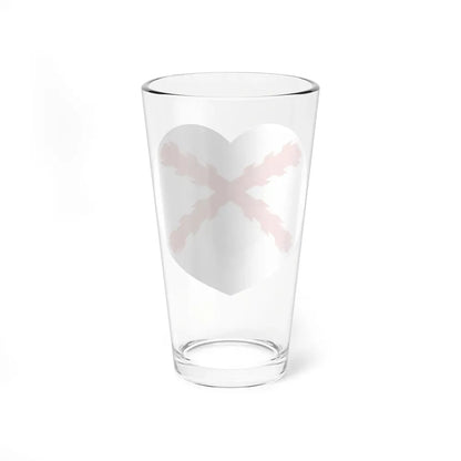 Heart Flag of Spain Burgundy Cross flag white - Pint Glass 16oz - Go Mug Yourself