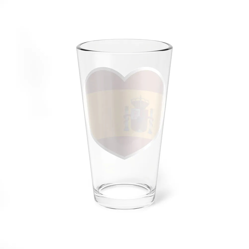 Heart Flag of Spain - Pint Glass 16oz-Go Mug Yourself