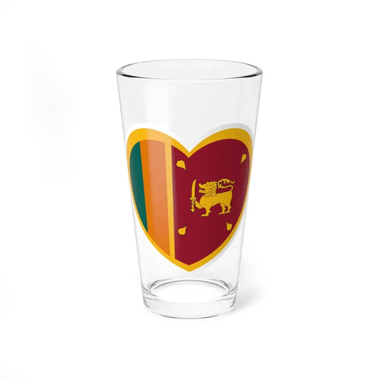 Heart Flag of Sri Lanka - Pint Glass 16oz 16oz - Go Mug Yourself
