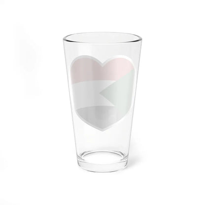 Heart Flag of Sudan - Pint Glass 16oz-Go Mug Yourself