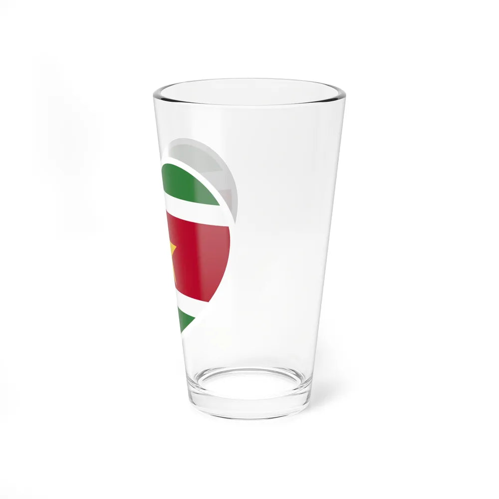 Heart Flag of Suriname - Pint Glass 16oz-Go Mug Yourself