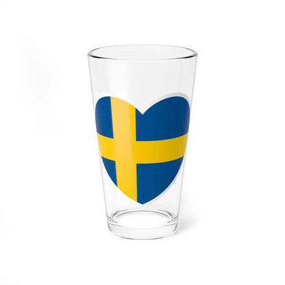 Heart Flag of Sweden - Pint Glass 16oz 16oz - Go Mug Yourself