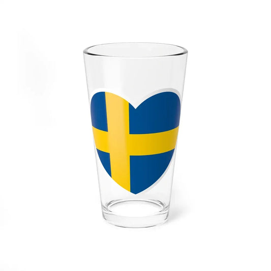 Heart Flag of Sweden - Pint Glass 16oz 16oz - Go Mug Yourself