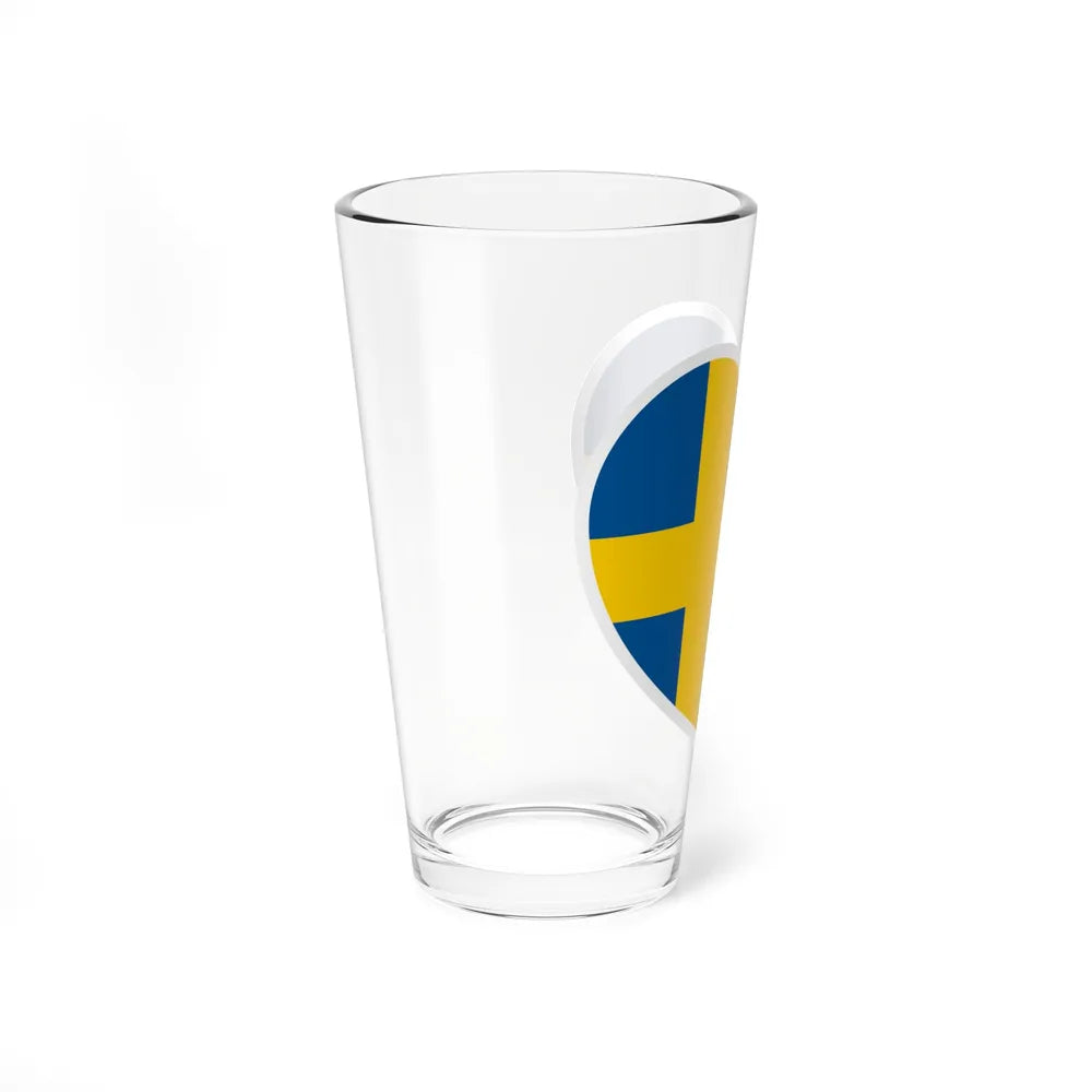 Heart Flag of Sweden - Pint Glass 16oz-Go Mug Yourself