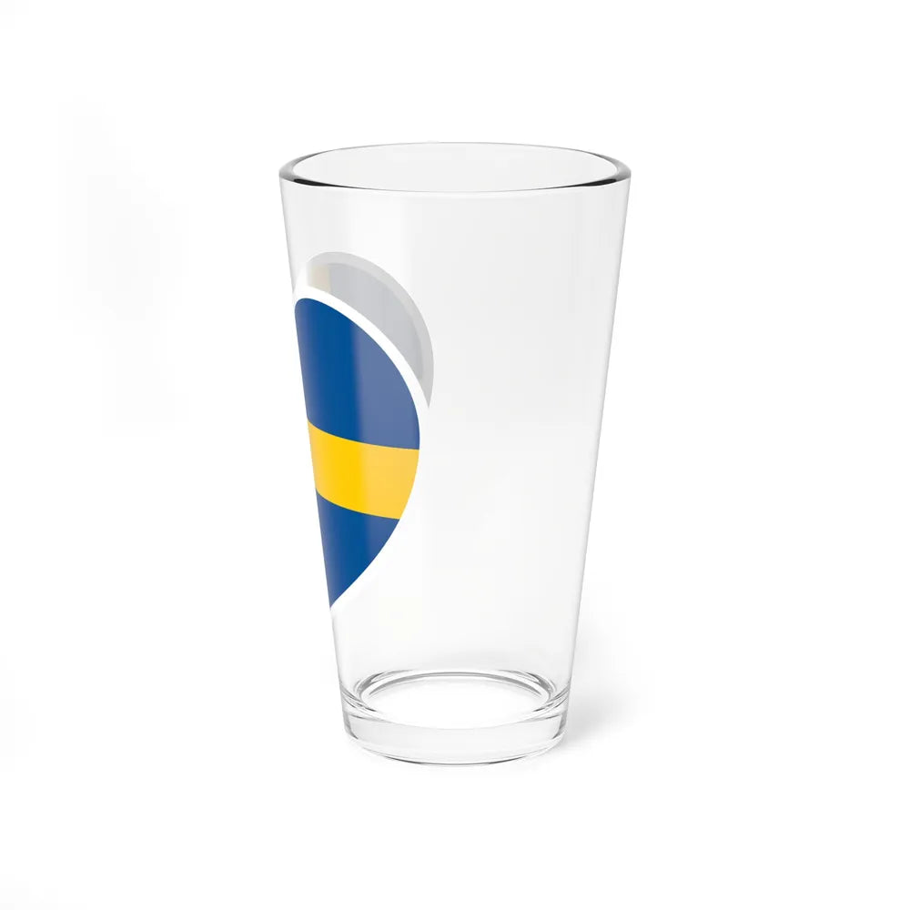 Heart Flag of Sweden - Pint Glass 16oz-Go Mug Yourself