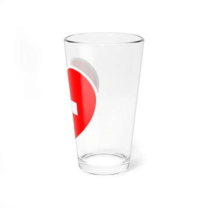 Heart Flag of Switzerland - Pint Glass 16oz-Go Mug Yourself