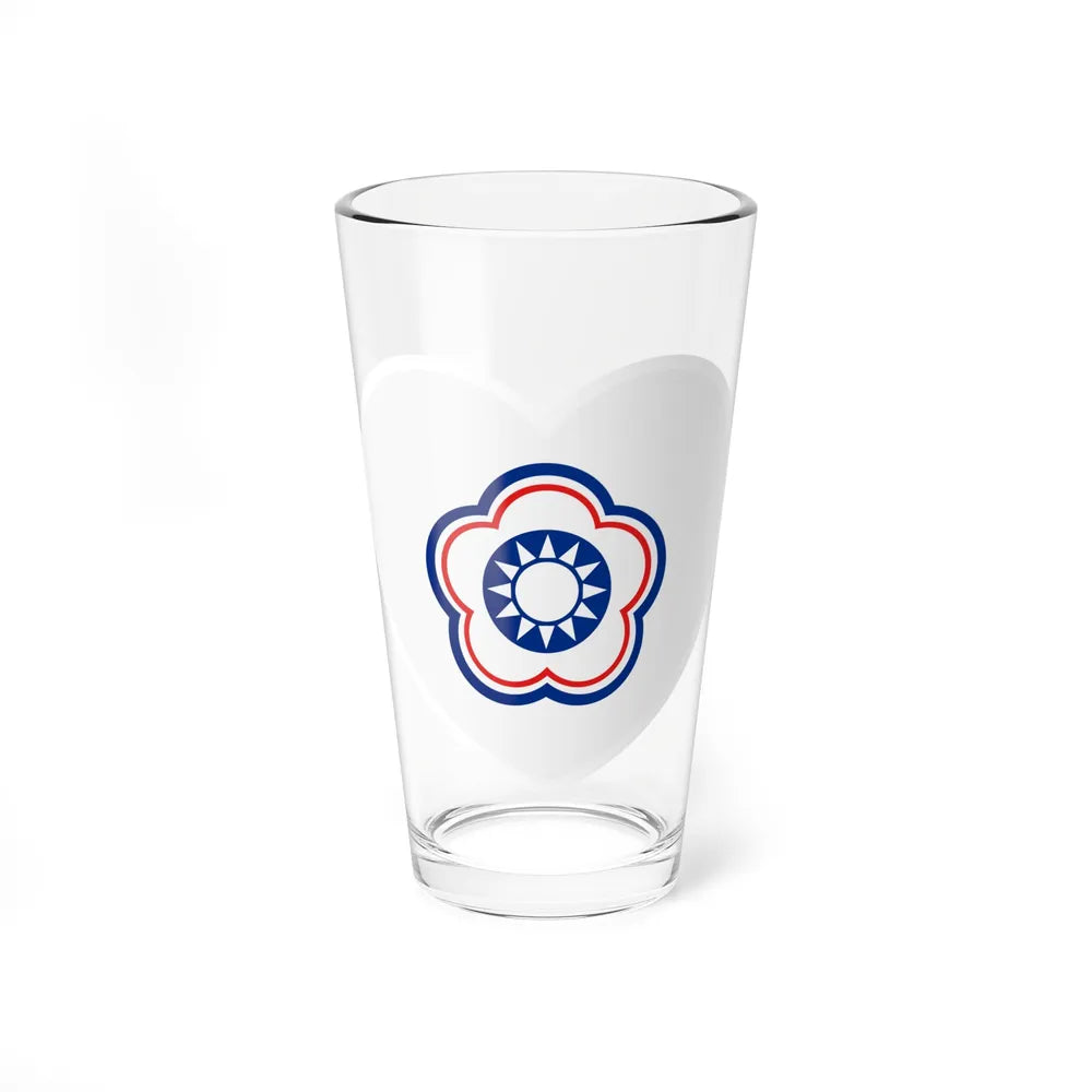 Heart Flag of Taiwan (Chinese Taipei) - Pint Glass 16oz-16oz-Go Mug Yourself