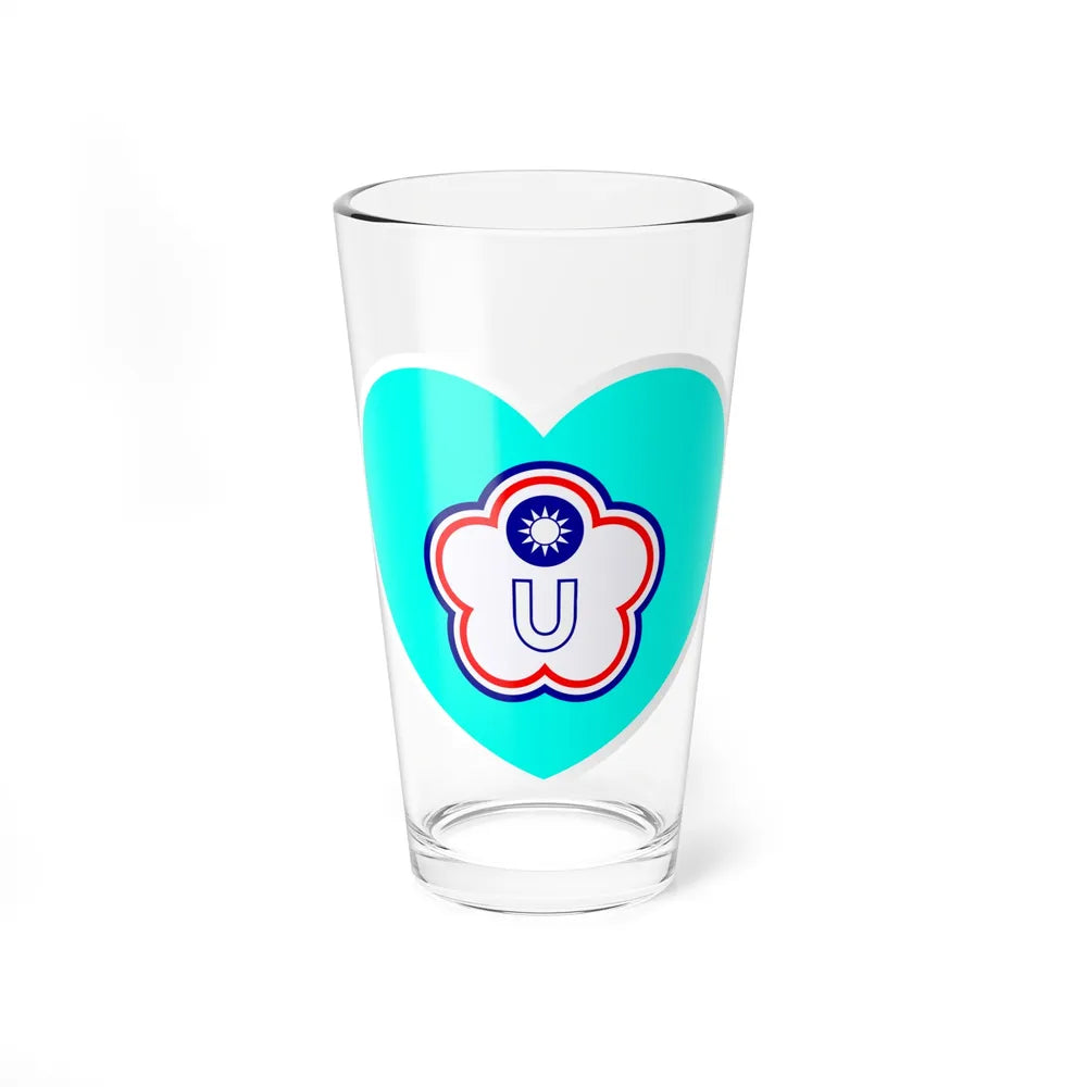 Heart Flag of Taiwan (Chinese Taipei) Universiade - Pint Glass 16oz-16oz-Go Mug Yourself