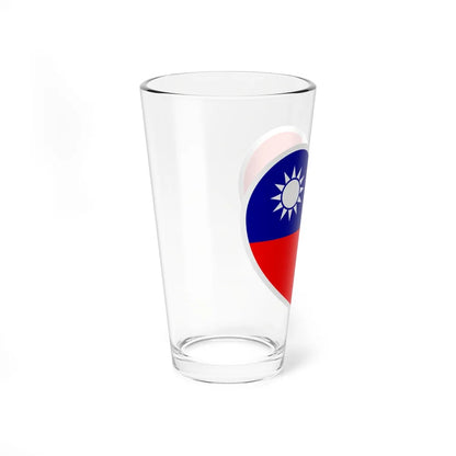 Heart Flag of Taiwan - Pint Glass 16oz-Go Mug Yourself