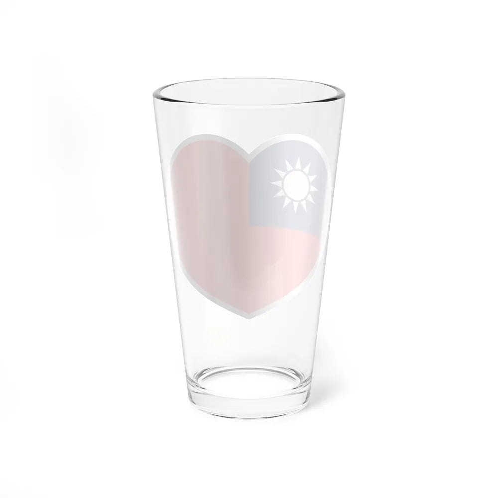 Heart Flag of Taiwan - Pint Glass 16oz-Go Mug Yourself