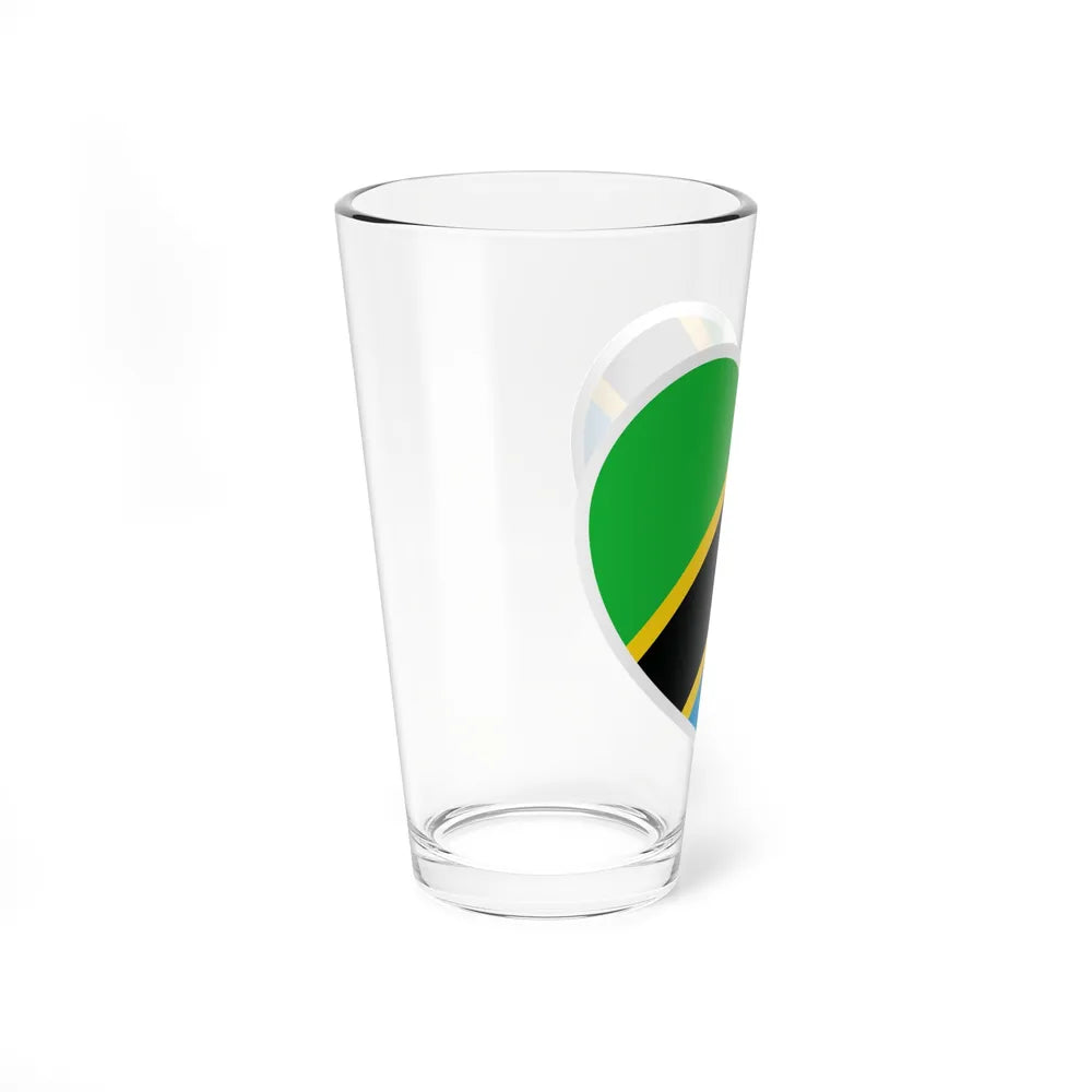 Heart Flag of Tanzania - Pint Glass 16oz-Go Mug Yourself