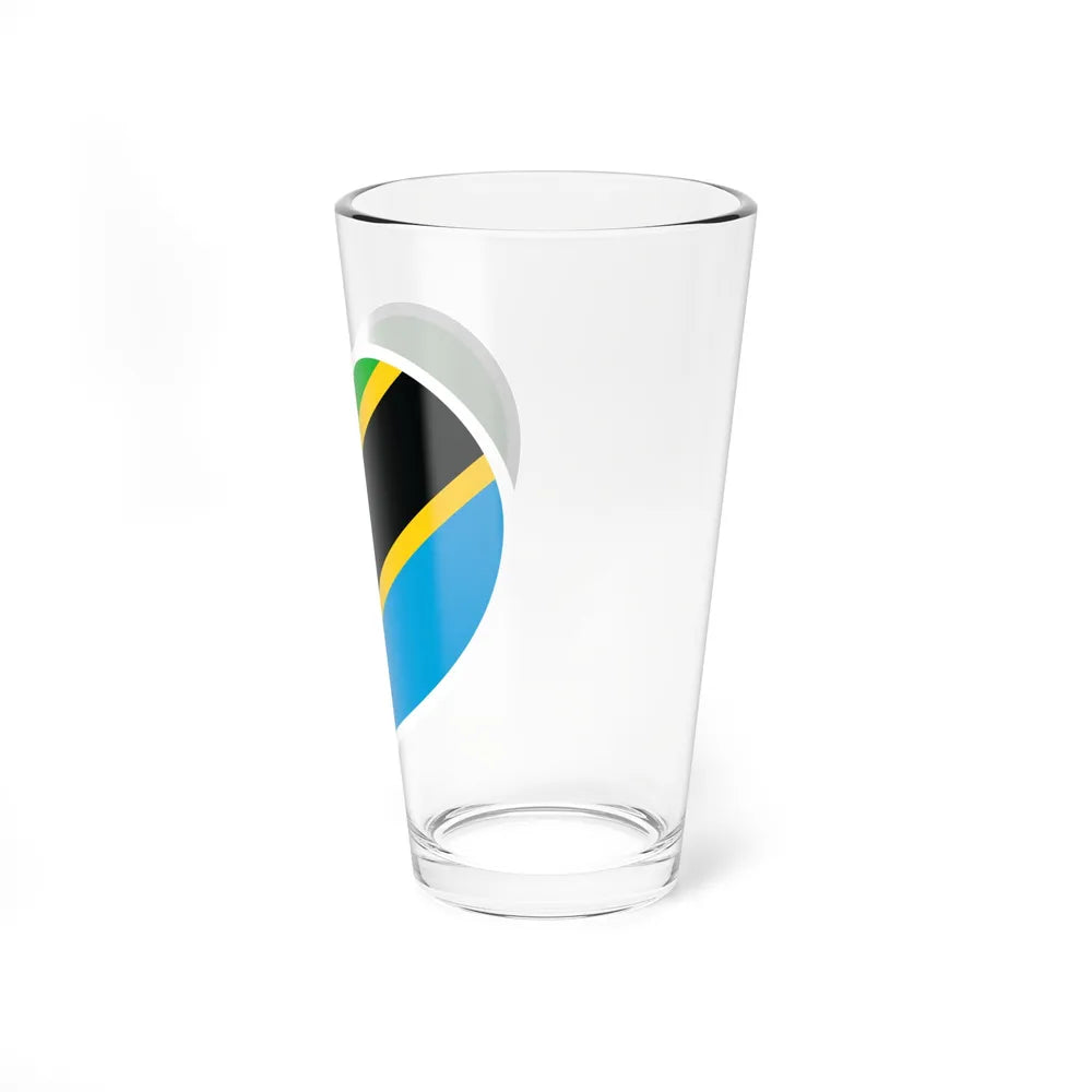 Heart Flag of Tanzania - Pint Glass 16oz-Go Mug Yourself