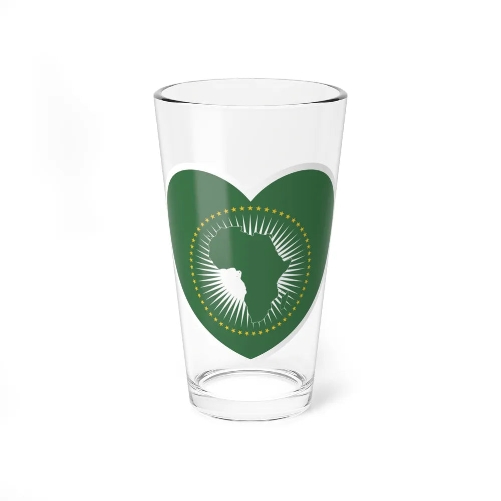 Heart Flag of the African Union - Pint Glass 16oz-16oz-Go Mug Yourself