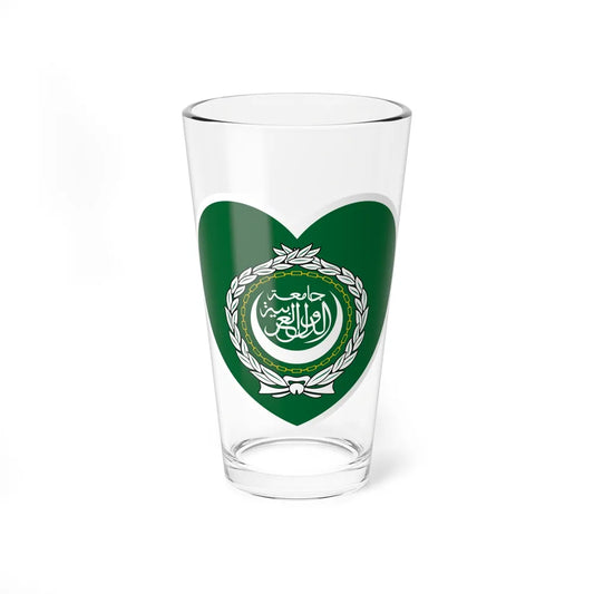 Heart Flag of the Arab League - Pint Glass 16oz-16oz-Go Mug Yourself