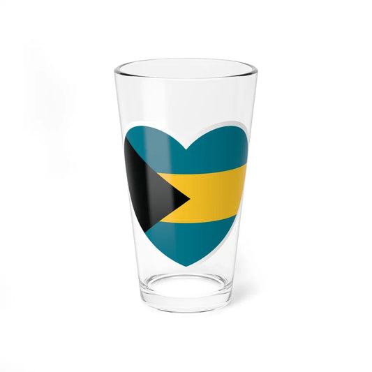 Heart Flag of the Bahamas - Pint Glass 16oz-16oz-Go Mug Yourself