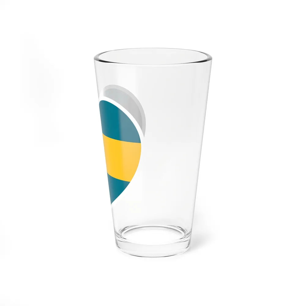 Heart Flag of the Bahamas - Pint Glass 16oz-Go Mug Yourself