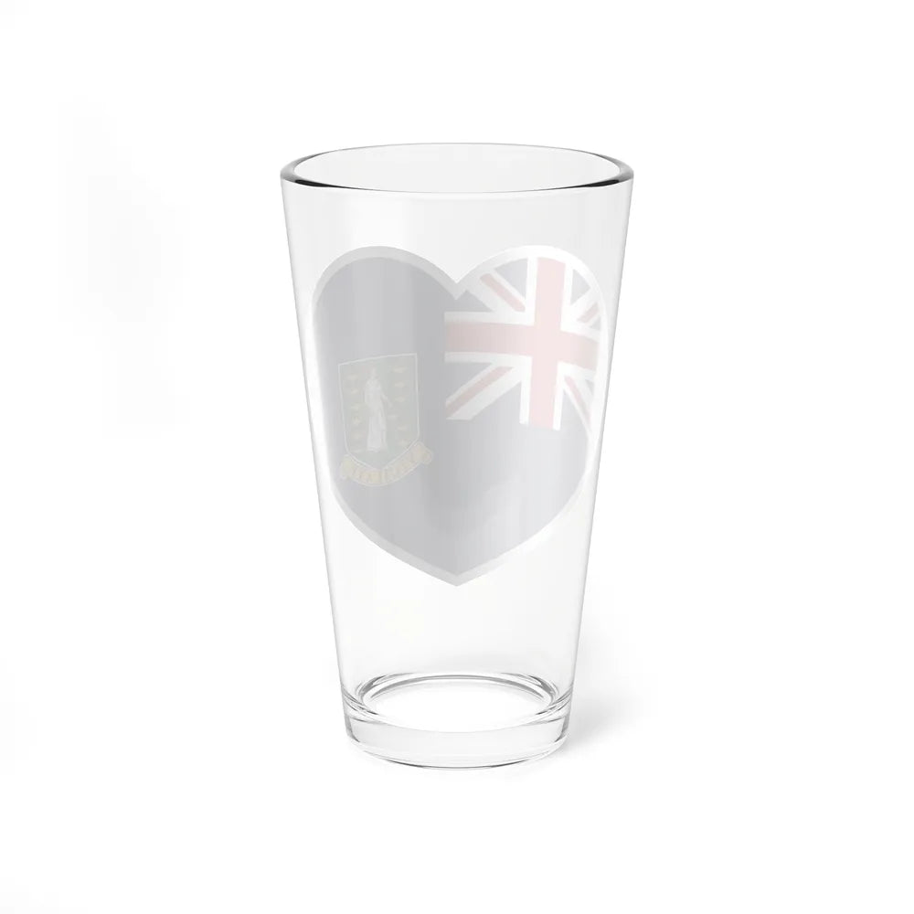 Heart Flag of the British Virgin Islands - Pint Glass 16oz-Go Mug Yourself