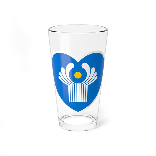 Heart Flag of the Commonwealth of Independent States - Pint Glass 16oz-16oz-Go Mug Yourself