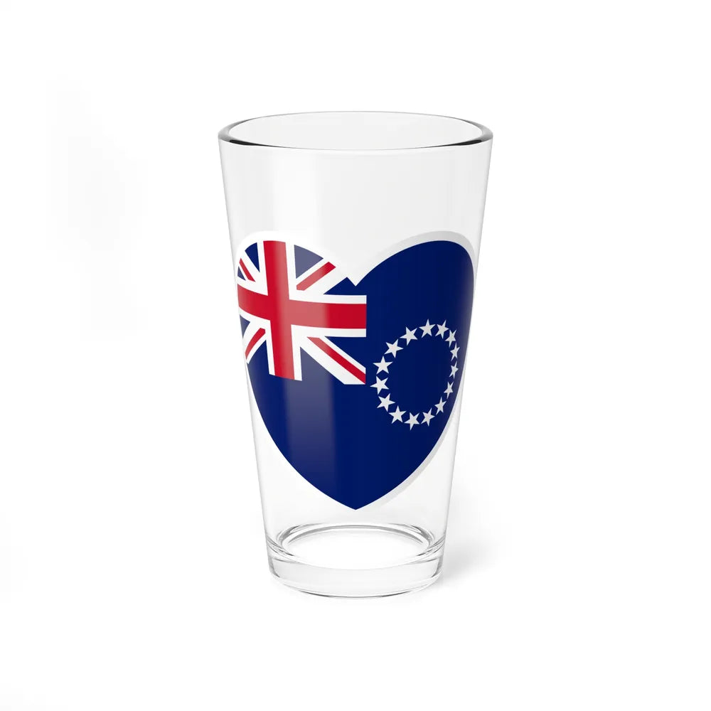 Heart Flag of the Cook Islands - Pint Glass 16oz-16oz-Go Mug Yourself