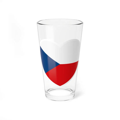 Heart Flag of the Czech Republic - Pint Glass 16oz-16oz-Go Mug Yourself