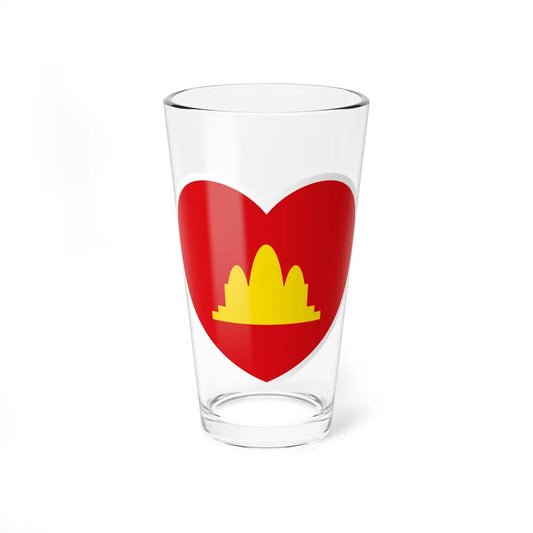 Heart Flag of the Democratic Kampuchea - Pint Glass 16oz-16oz-Go Mug Yourself