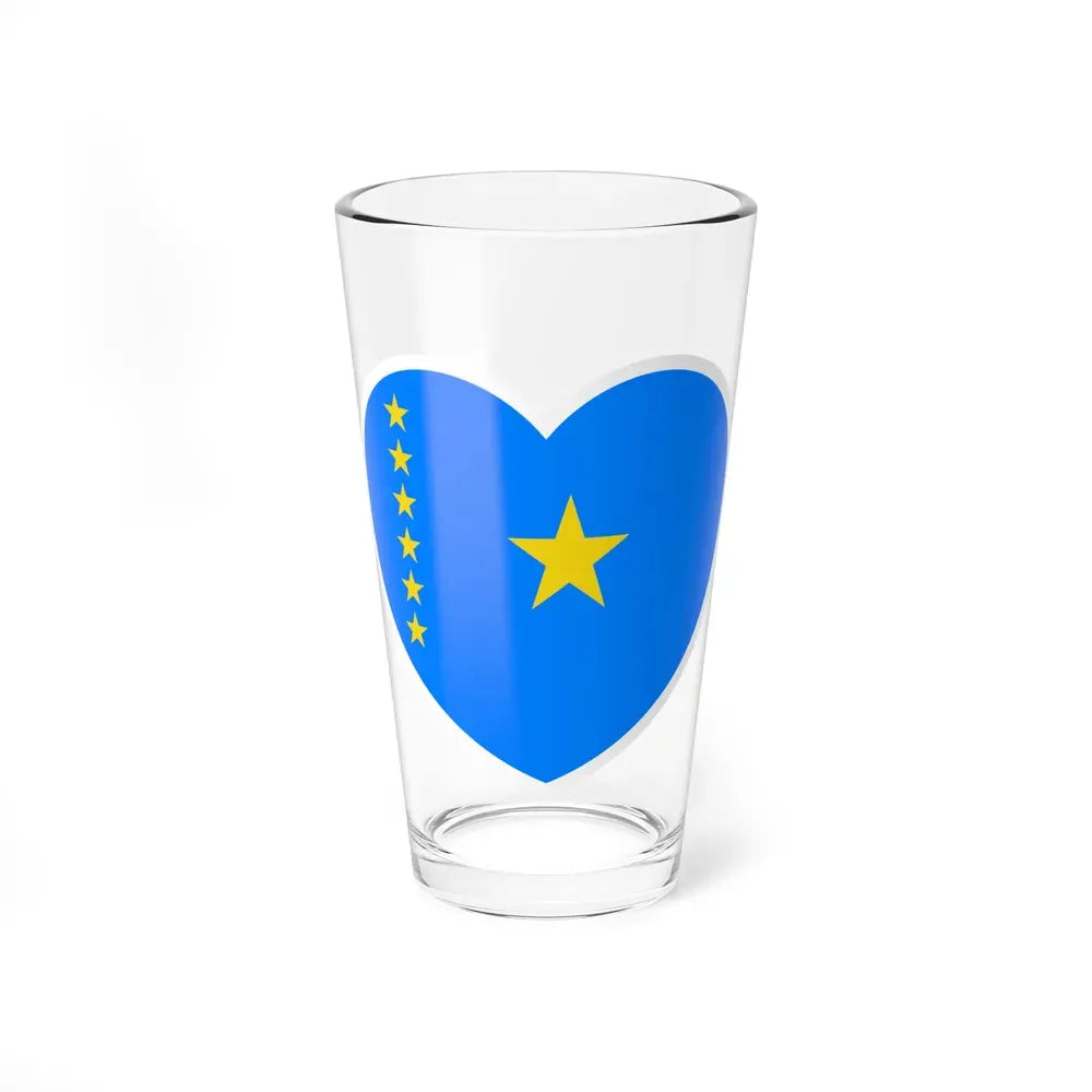 Heart Flag of the Democratic Republic of the Congo 2003-2006 - Pint Glass 16oz 16oz - Go Mug Yourself