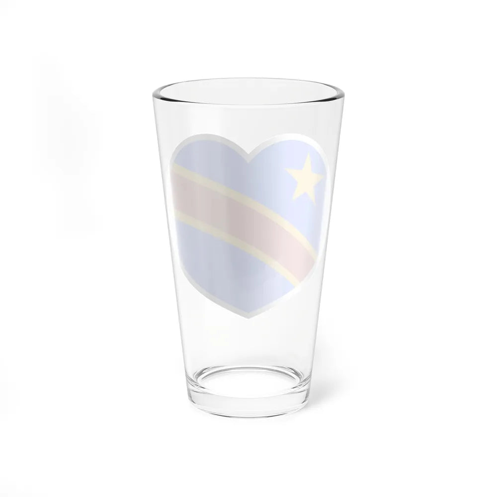 Heart Flag of the Democratic Republic of the Congo - Pint Glass 16oz-Go Mug Yourself