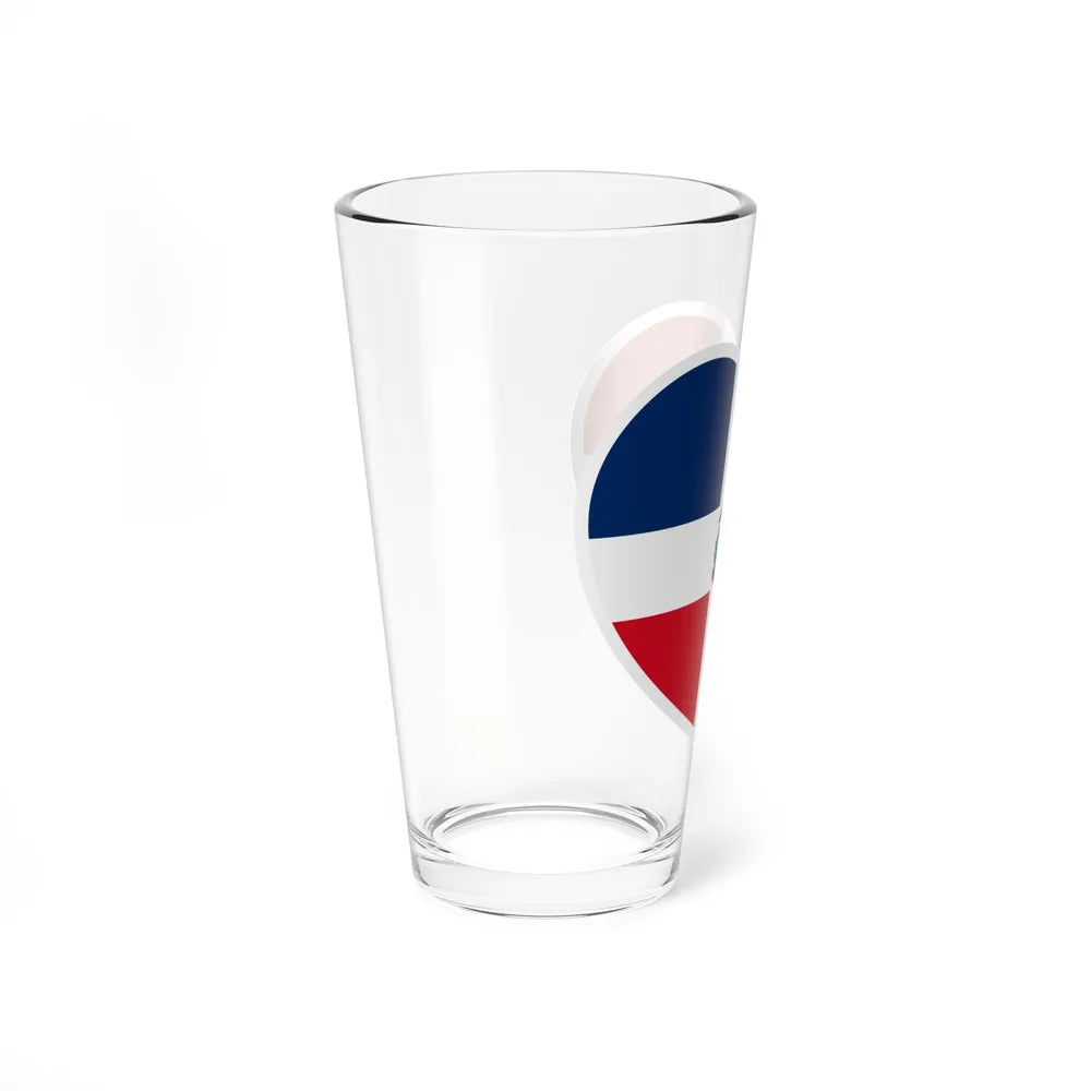 Heart Flag of the Dominican Republic - Pint Glass 16oz-Go Mug Yourself