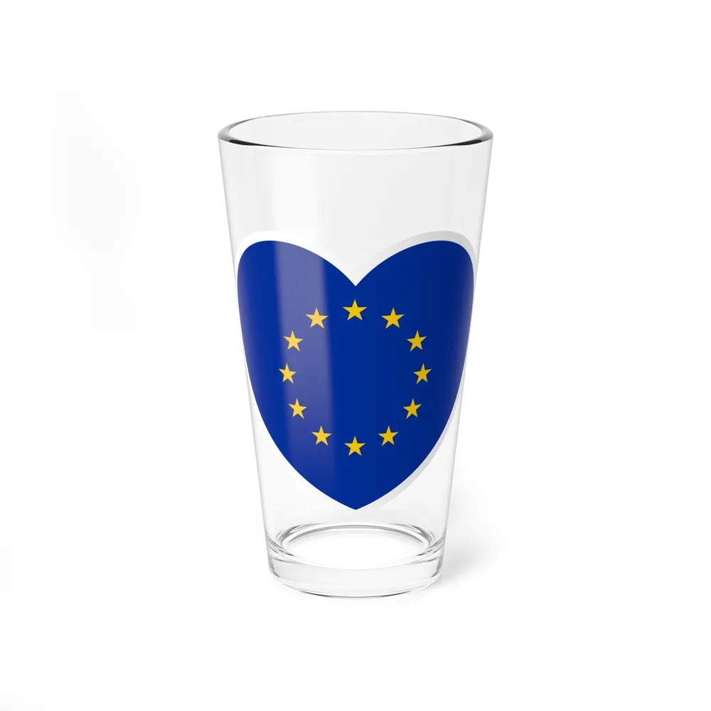 Heart Flag of the European Union - Pint Glass 16oz-16oz-Go Mug Yourself