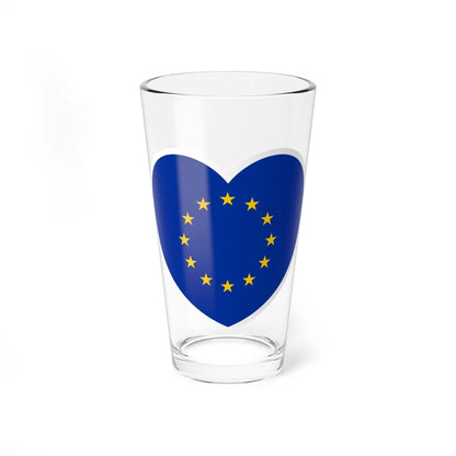 Heart Flag of the European Union - Pint Glass 16oz-16oz-Go Mug Yourself