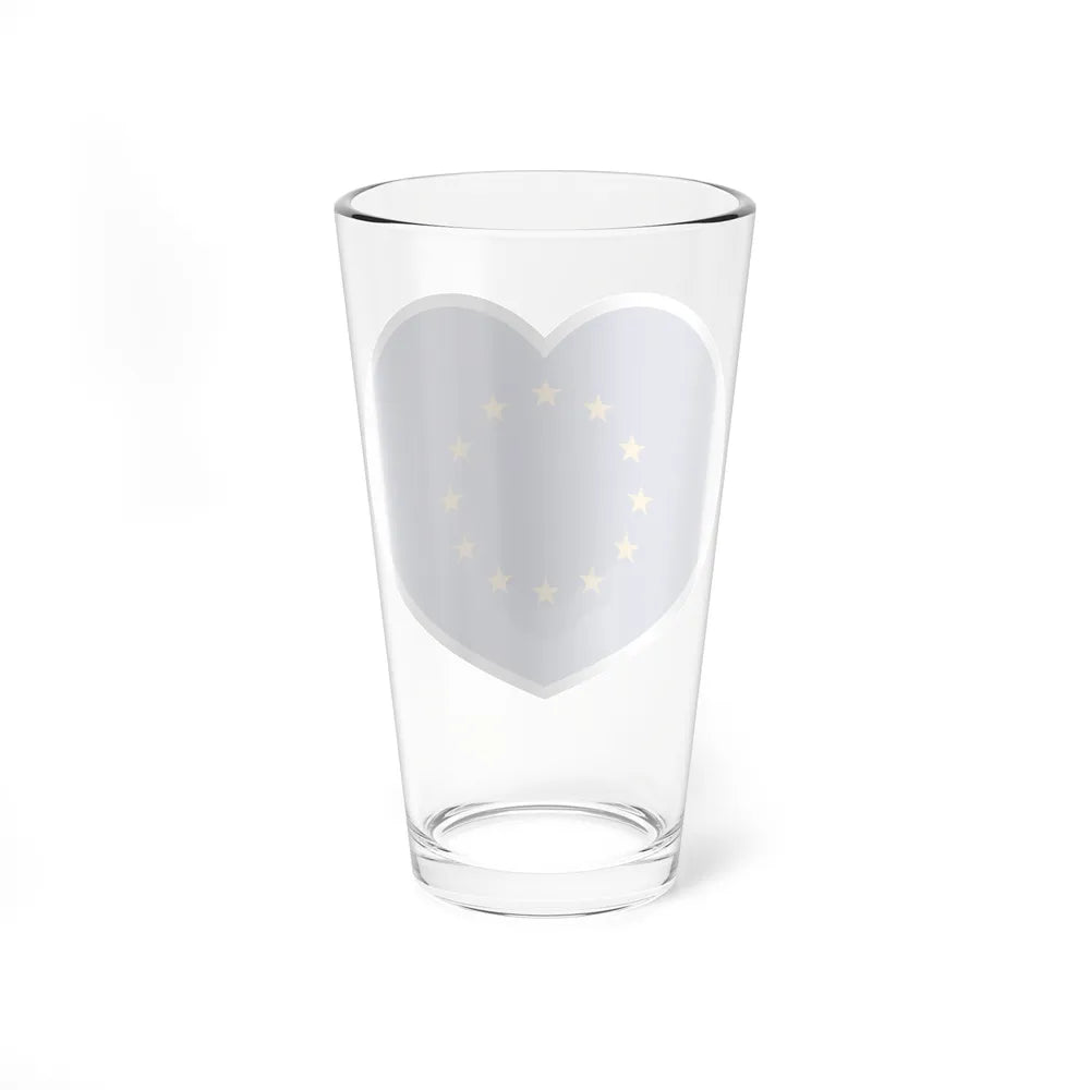 Heart Flag of the European Union - Pint Glass 16oz-Go Mug Yourself