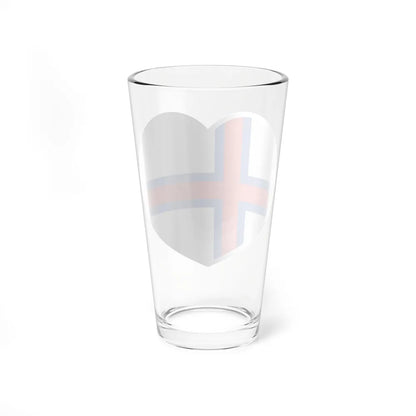 Heart Flag of the Faroe Islands - Pint Glass 16oz-Go Mug Yourself