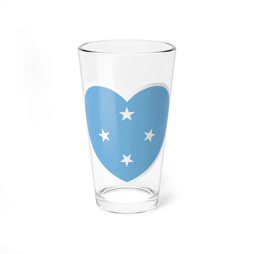Heart Flag of the Federated States of Micronesia - Pint Glass 16oz 16oz - Go Mug Yourself