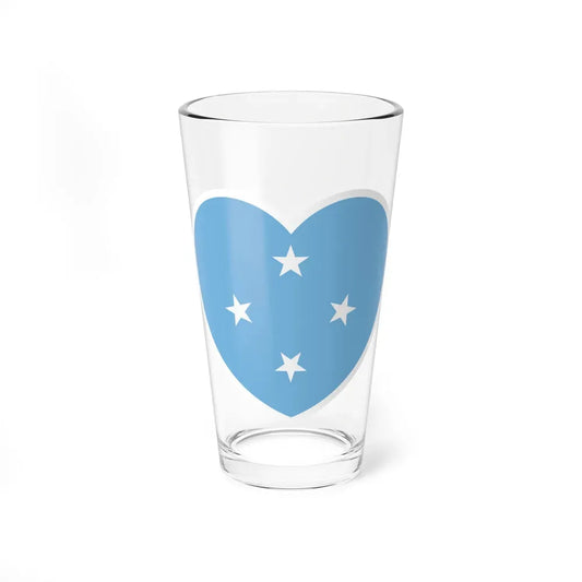 Heart Flag of the Federated States of Micronesia - Pint Glass 16oz 16oz - Go Mug Yourself