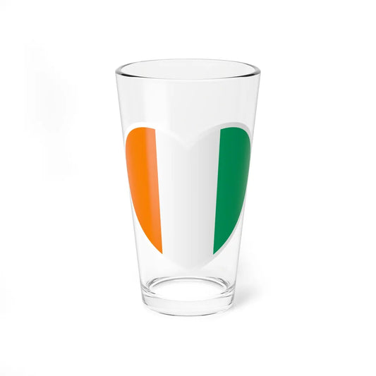 Heart Flag of the Ivory Coast - Pint Glass 16oz-16oz-Go Mug Yourself