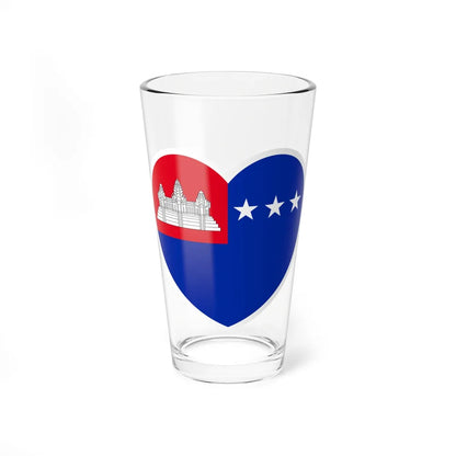 Heart Flag of the Khmer Republic - Pint Glass 16oz-16oz-Go Mug Yourself