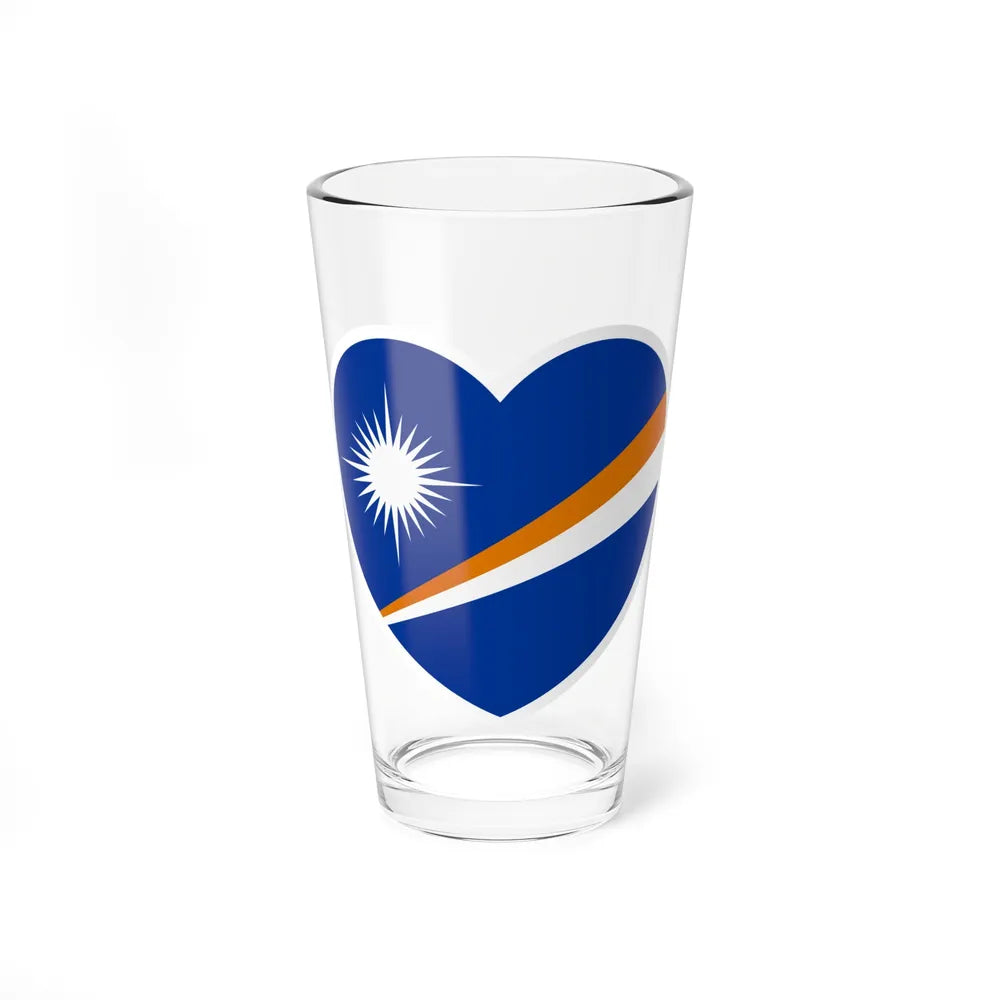 Heart Flag of the Marshall Islands - Pint Glass 16oz-16oz-Go Mug Yourself