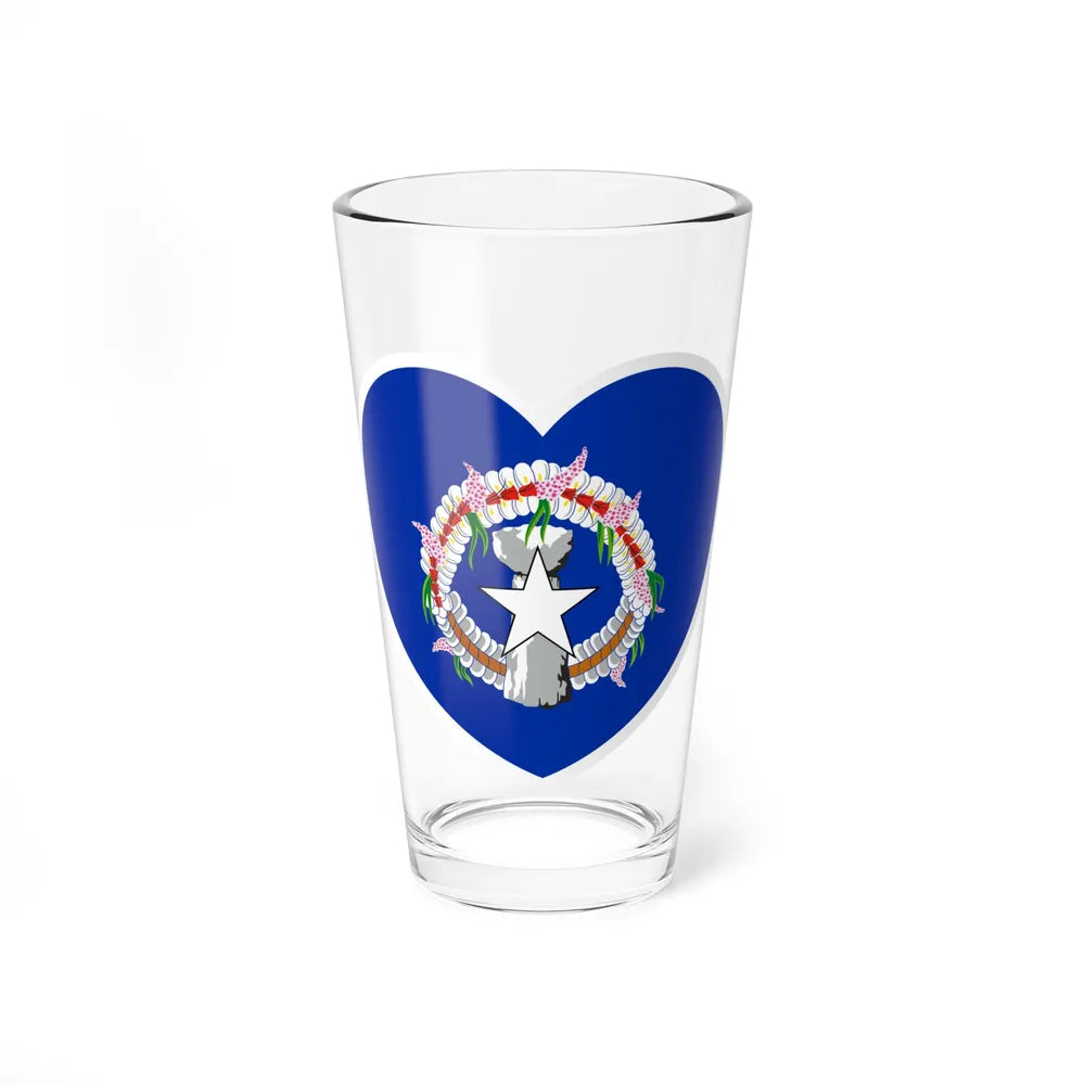 Heart Flag of the Northern Mariana Islands - Pint Glass 16oz-16oz-Go Mug Yourself