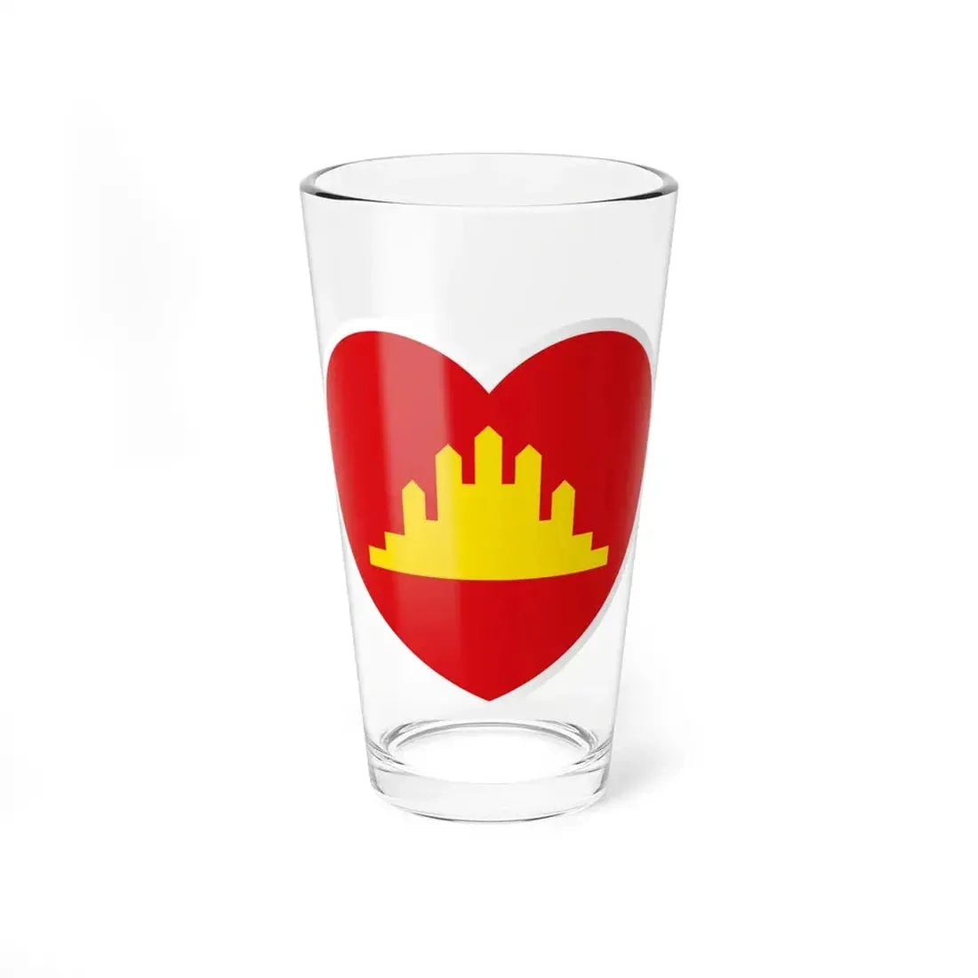 Heart Flag of the People's Republic of Kampuchea - Pint Glass 16oz 16oz - Go Mug Yourself