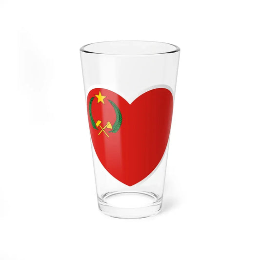 Heart Flag of the People's Republic of the Congo - Pint Glass 16oz 16oz - Go Mug Yourself
