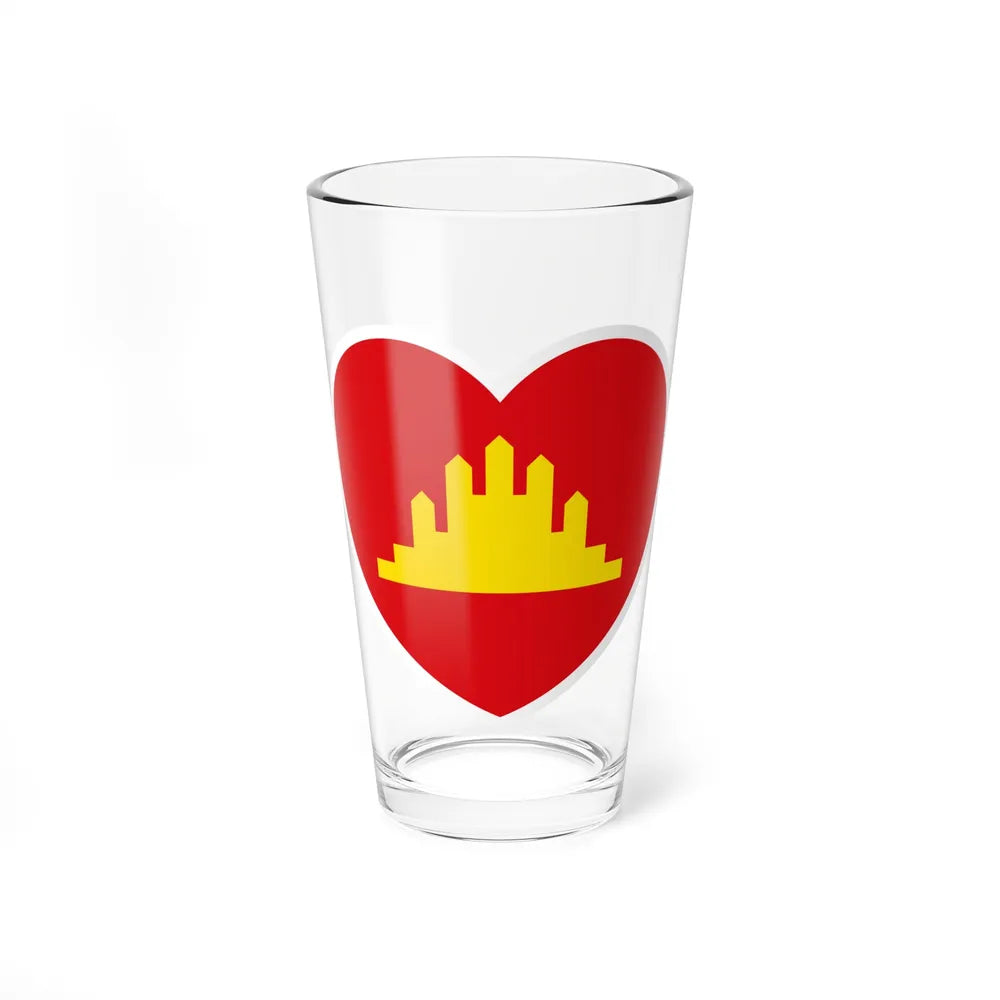 Heart Flag of the People's Republic of Kampuchea - Pint Glass 16oz-16oz-Go Mug Yourself