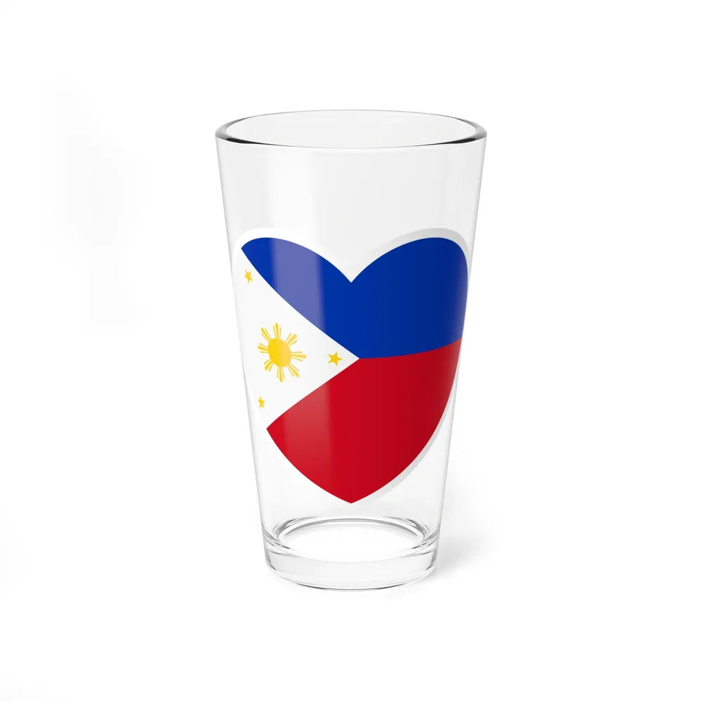 Heart Flag of the Philippines - Pint Glass 16oz-16oz-Go Mug Yourself