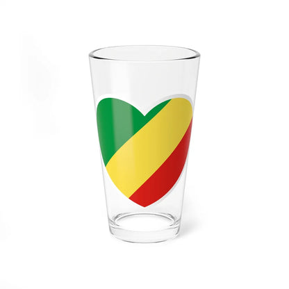 Heart Flag of the Republic of the Congo - Pint Glass 16oz-16oz-Go Mug Yourself