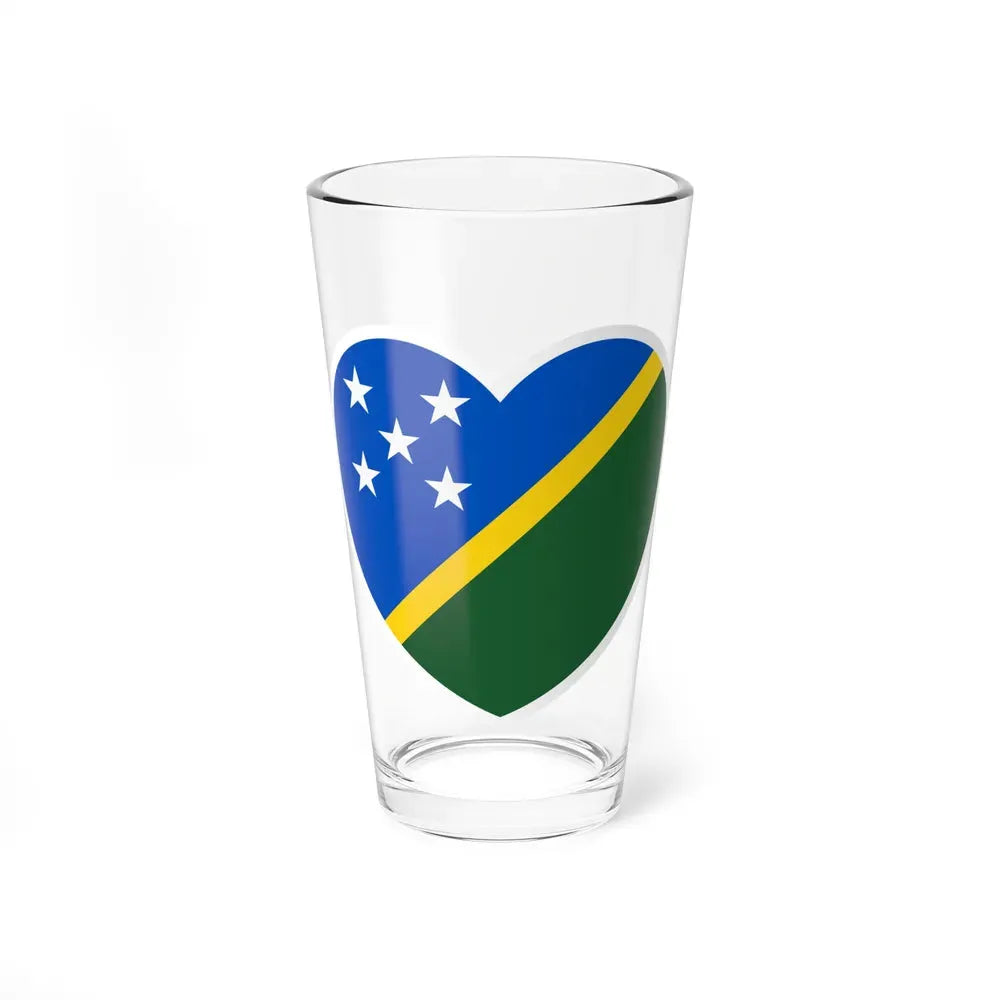 Heart Flag of the Solomon Islands - Pint Glass 16oz 16oz - Go Mug Yourself