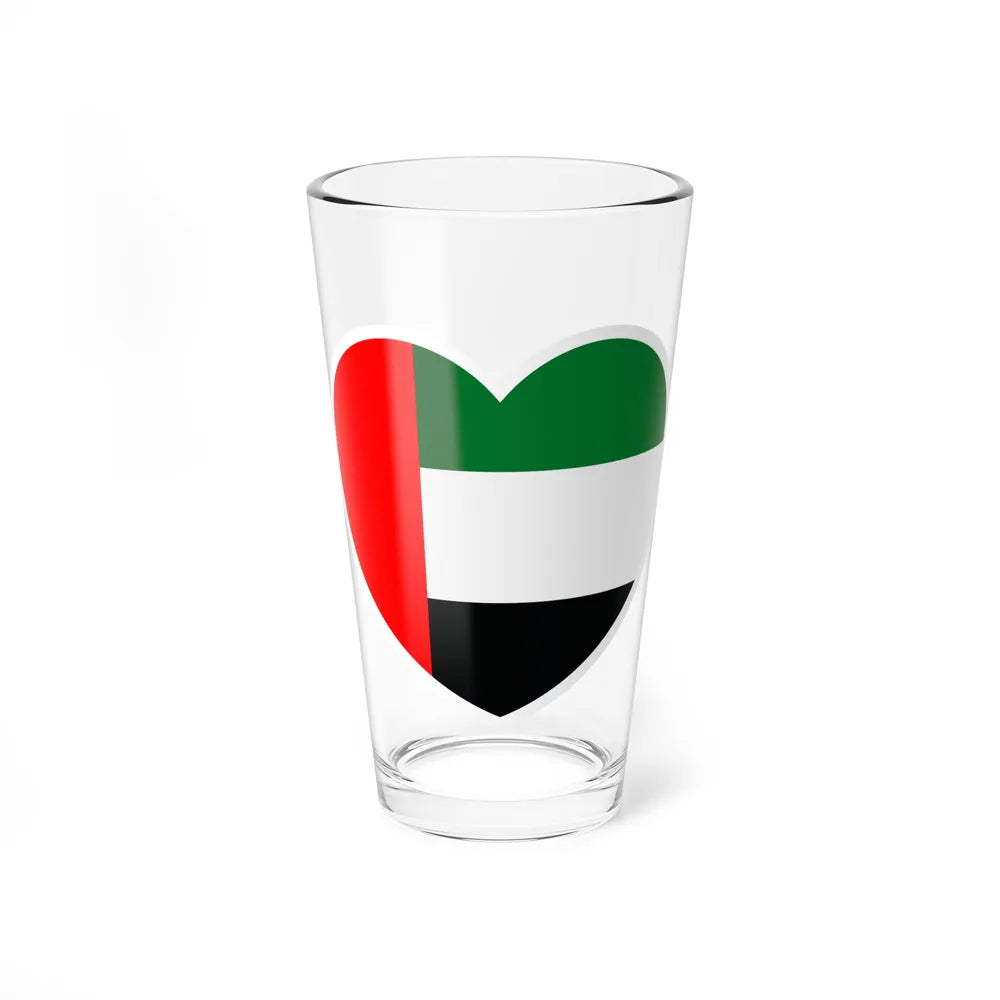 Heart Flag of the United Arab Emirates - Pint Glass 16oz-16oz-Go Mug Yourself