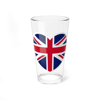 Heart Flag of the United Kingdom - Pint Glass 16oz 16oz - Go Mug Yourself