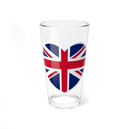 Heart Flag of the United Kingdom - Pint Glass 16oz 16oz - Go Mug Yourself