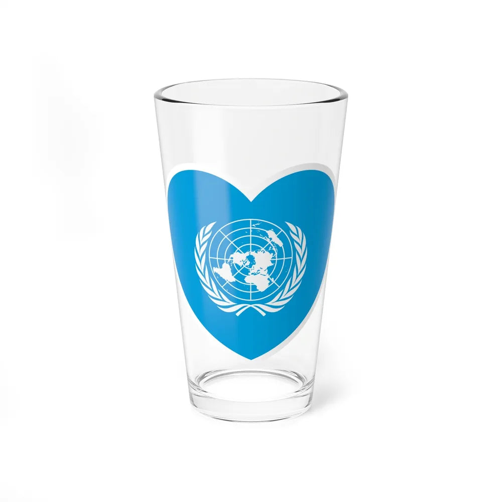 Heart Flag of the United Nations - Pint Glass 16oz-16oz-Go Mug Yourself