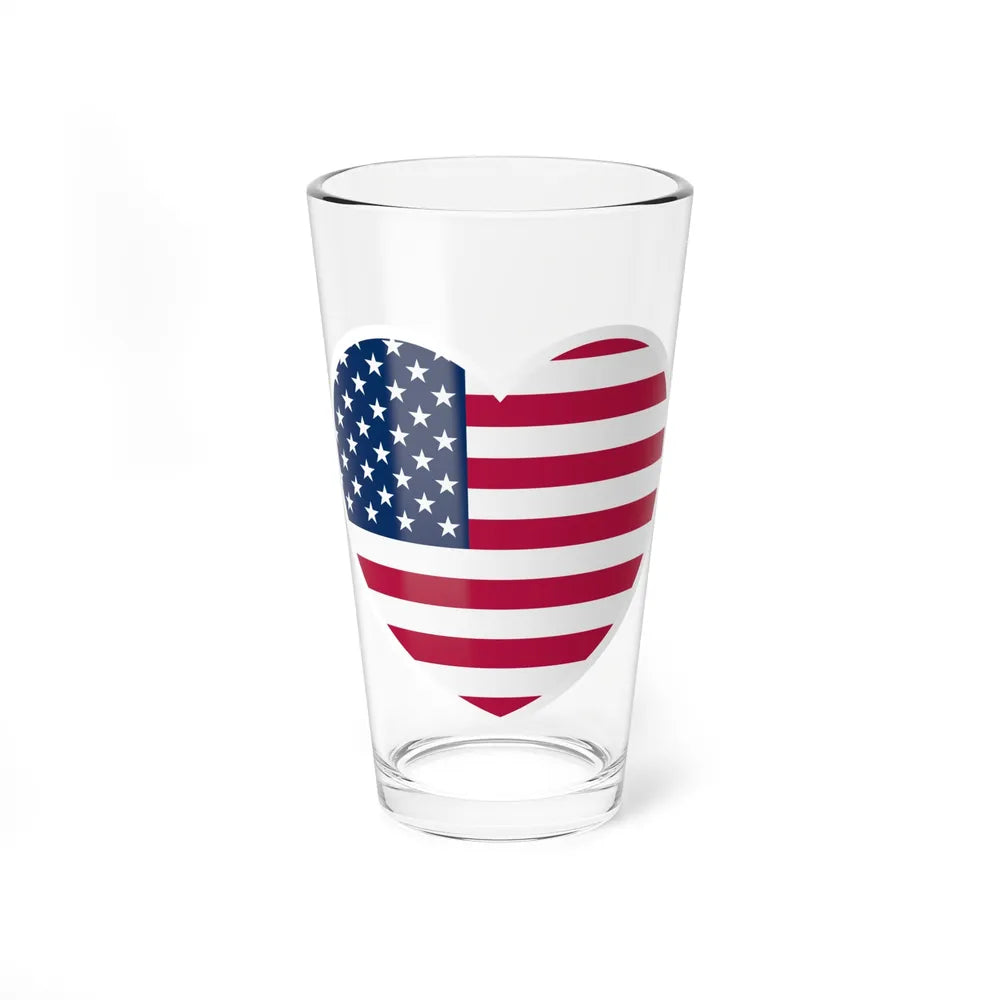 Heart Flag of the United States - Pint Glass 16oz-16oz-Go Mug Yourself