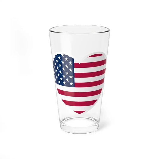 Heart Flag of the United States - Pint Glass 16oz-16oz-Go Mug Yourself